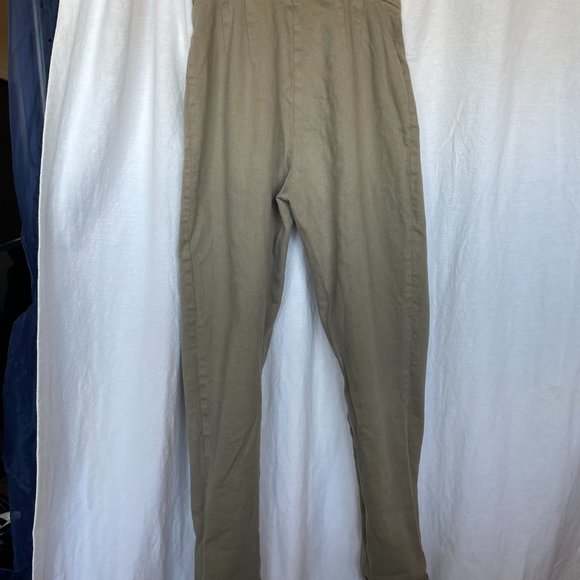 Anne Klein Cigarette High-Waisted Khaki Trouser - Picture 4 of 5